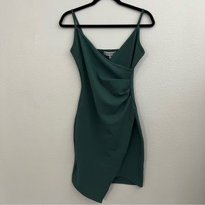 Teal Asymmetrical Bodycon Dress